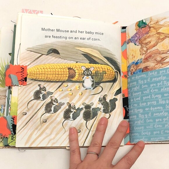 Animals on the Farm Little Golden Book Handmade Blank Junk Journal - Picture 7 of 9